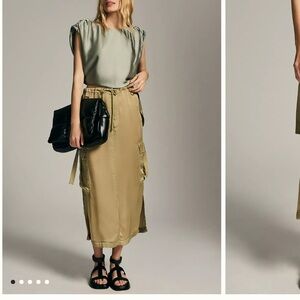 Love the label utility skirt in tan/green.